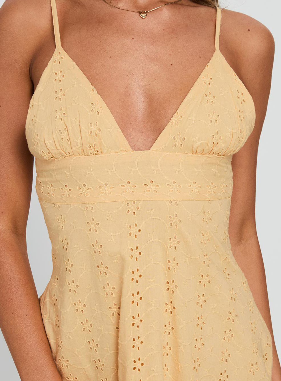 Reflections Anglaise Mini Dress Yellow - Image 6