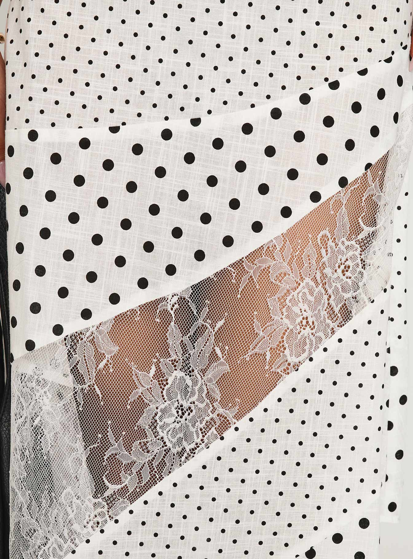 Rennar Maxi Skirt White Polka Dot - Image 6