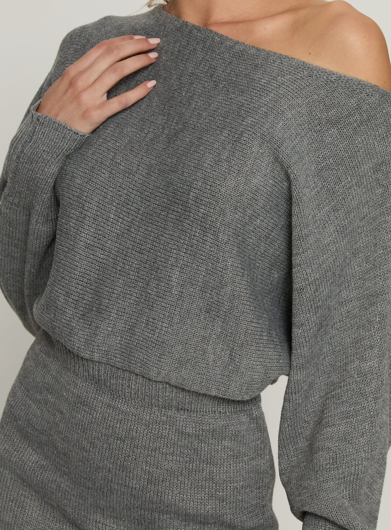 Bellamie Long Sleeve Mini Dress Grey - Image 6