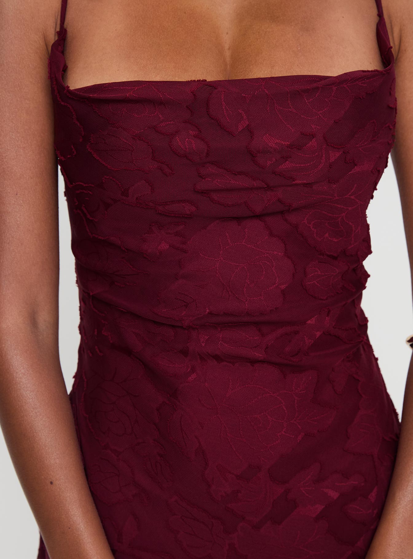 Celena Maxi Dress Burgundy Burnout - Image 5
