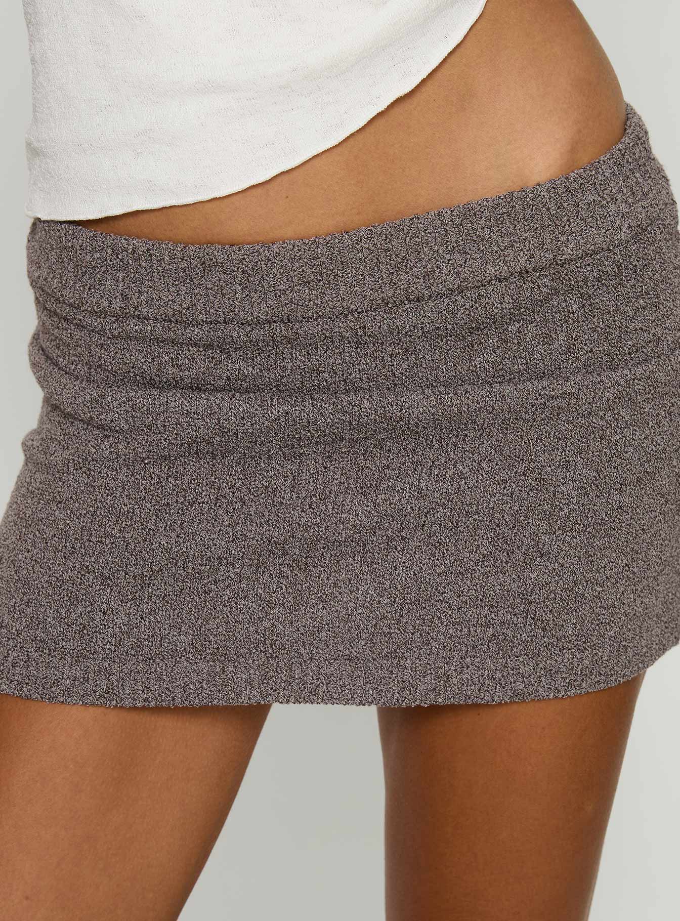 Ashfield Knit Mini Skirt Dark Grey - Image 5