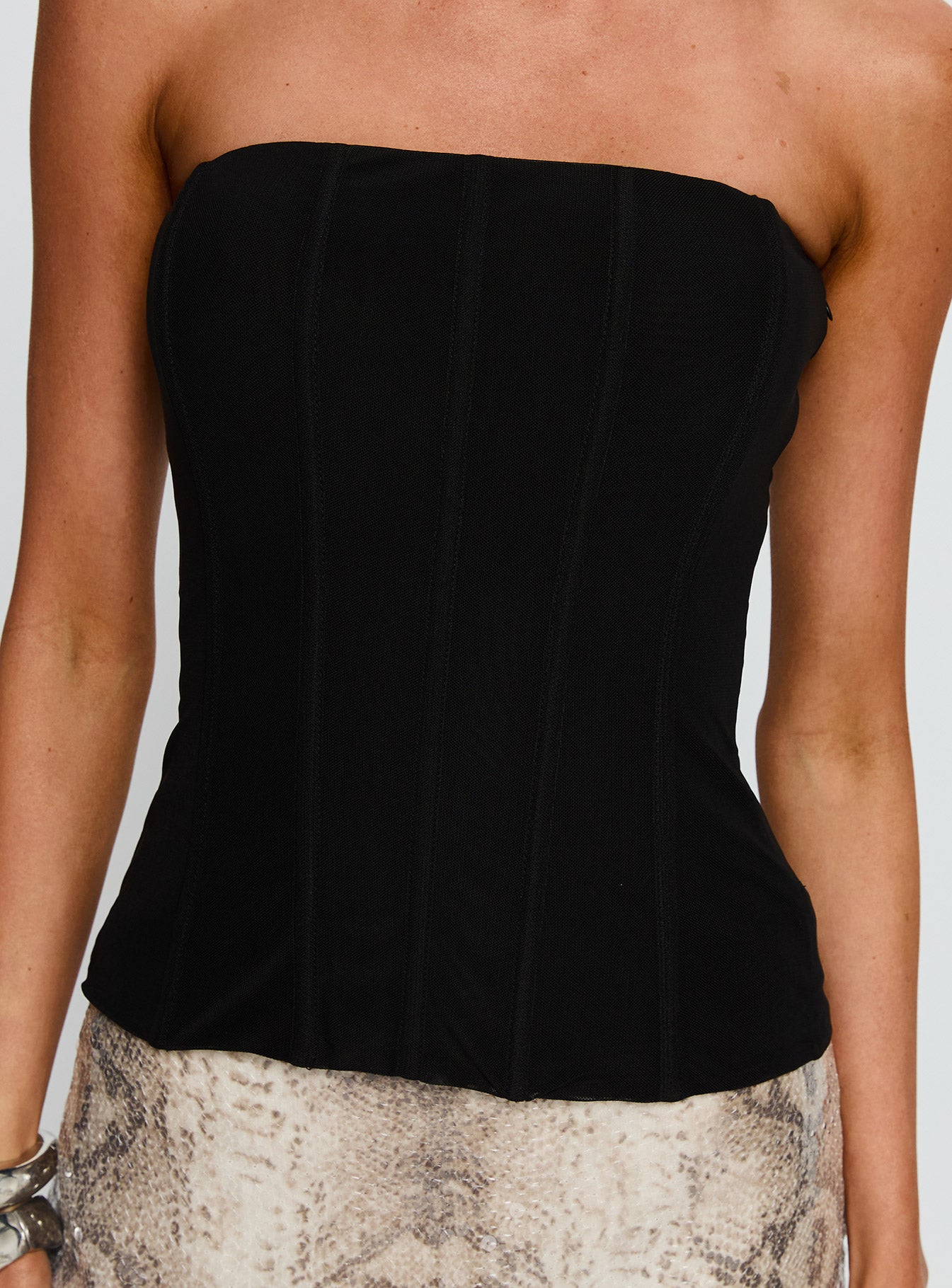 Taneka Strapless Corset Top Black - Image 6
