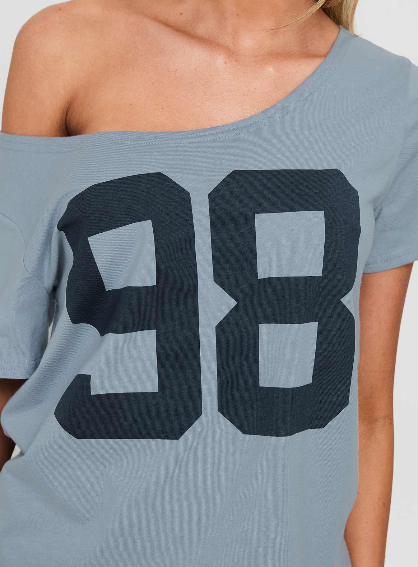Stayback Wide Neck Graphic Top Blue - Image 6
