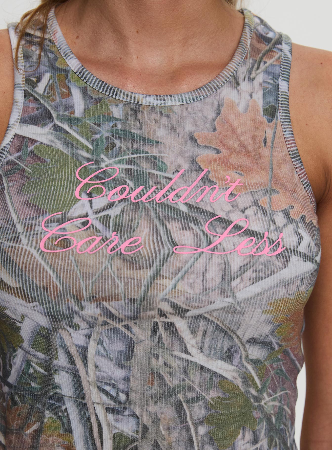 Couldnt Care Less Graphic Top Leafy Camo - Image 6