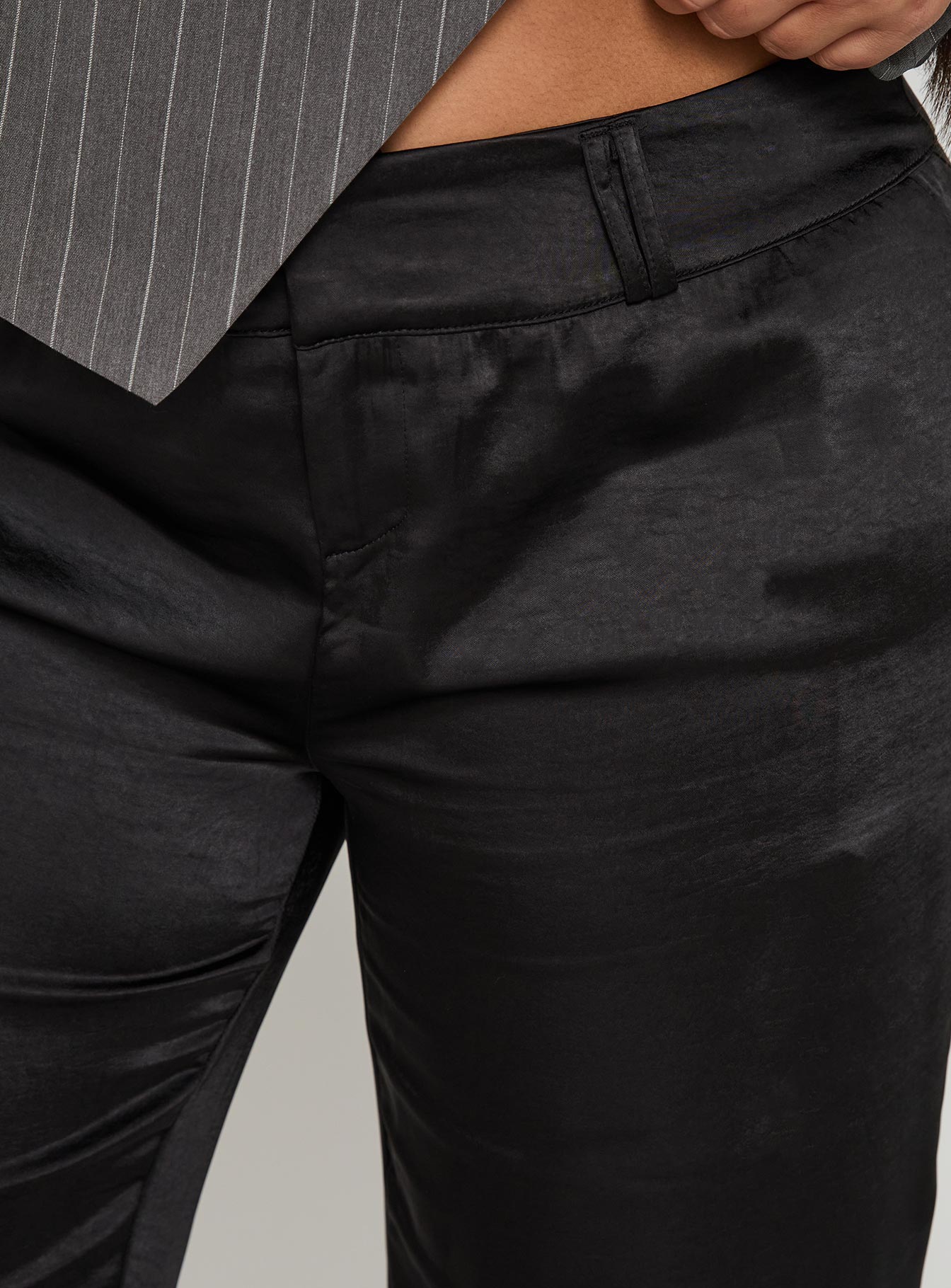 First Place Low Rise Satin Pant Black Curve - Image 6