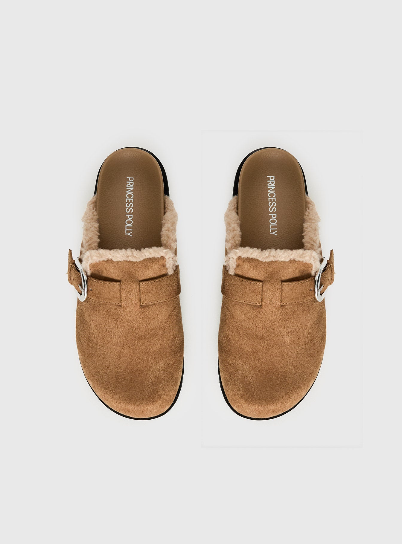 Raxton Faux Suede Clogs Brown - Image 6