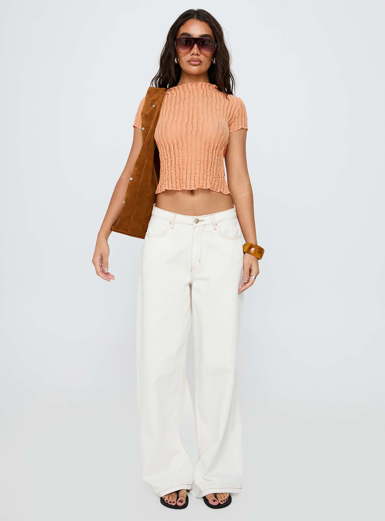 Padra Short Sleeve Top Orange - Image 6