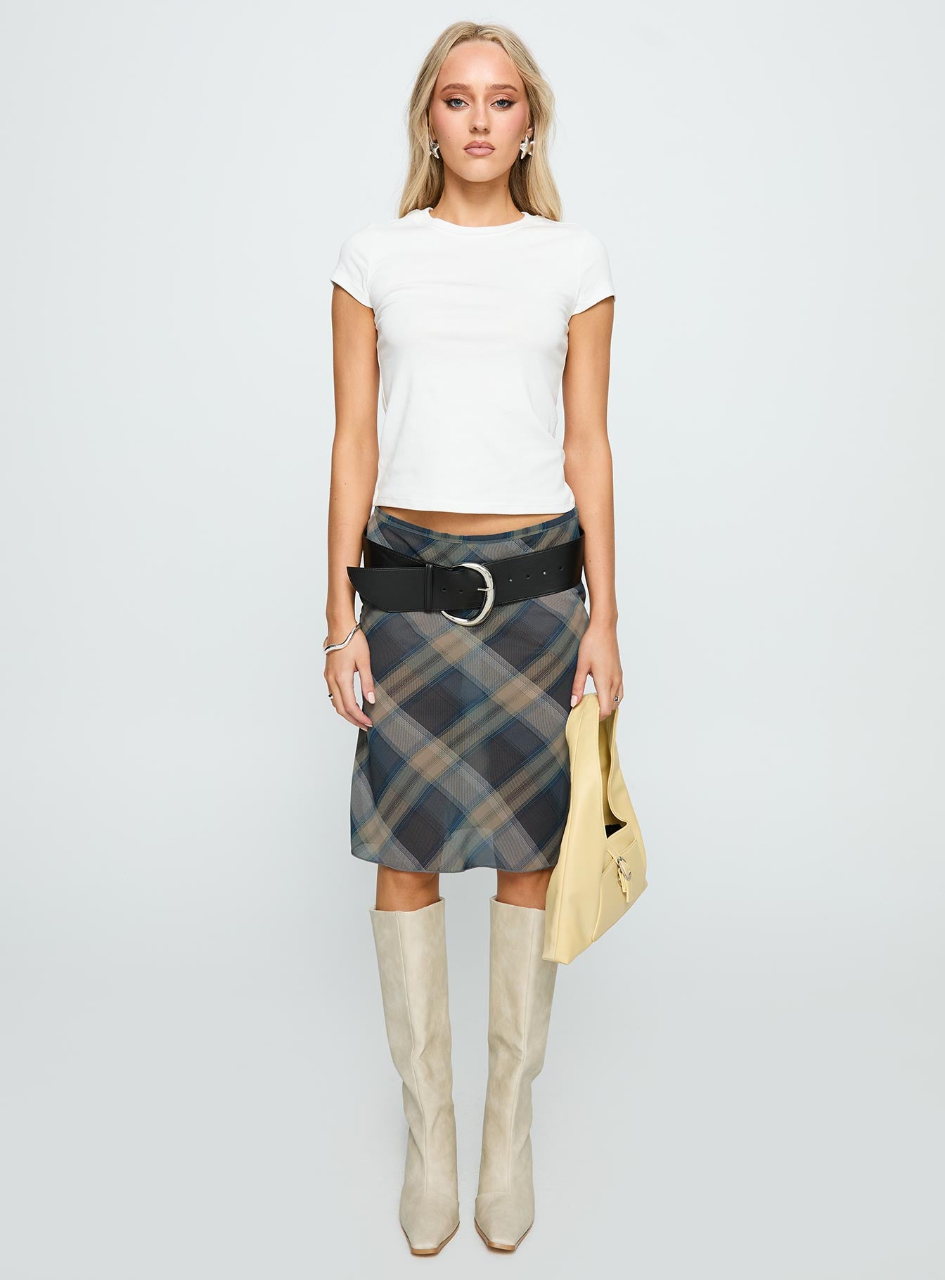 Shoreline Midi Skirt Blue Check - Image 7