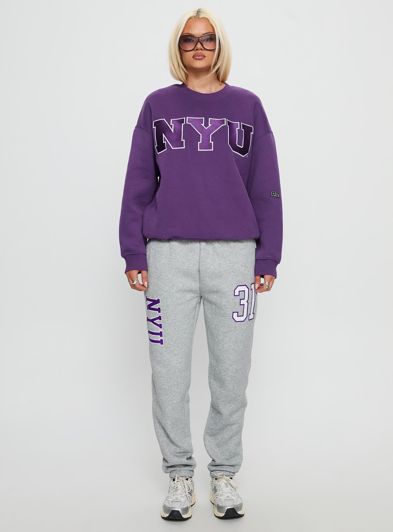 Nyu Basic Sweatpants Heather Grey - Image 6