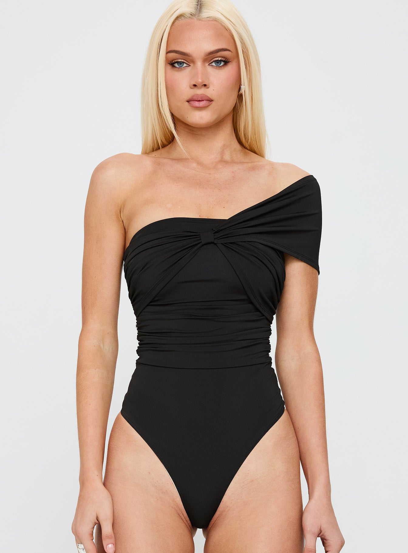 The Real Thing One Shoulder Bodysuit Black - Image 7