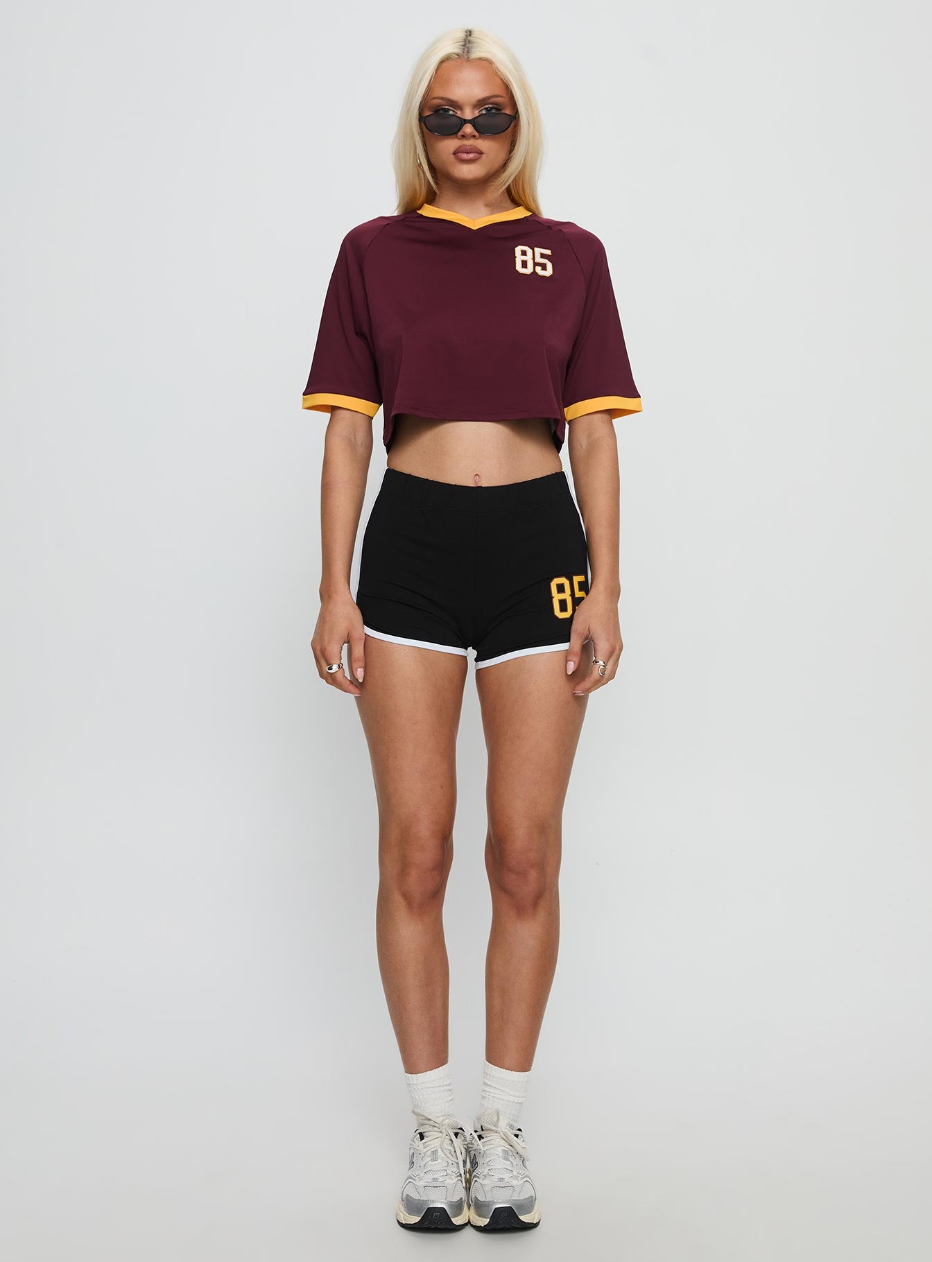 Asu Cropped Soccer Jersey Tee Maroon - Image 6