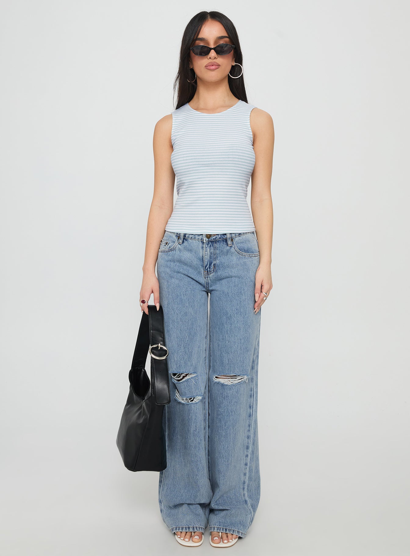Kadison Low Rise Straight Leg Jeans Mid Wash Blue - Image 7