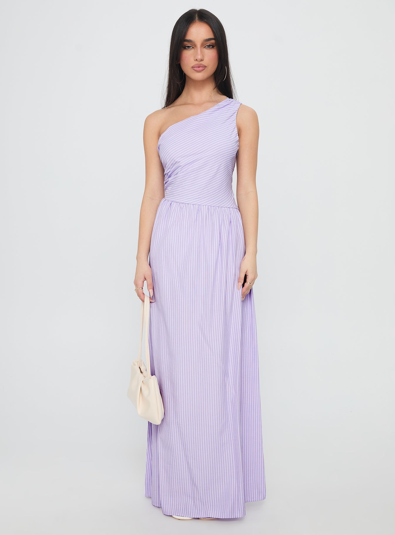 Allicia One Shoulder Maxi Dress Purple - Image 6