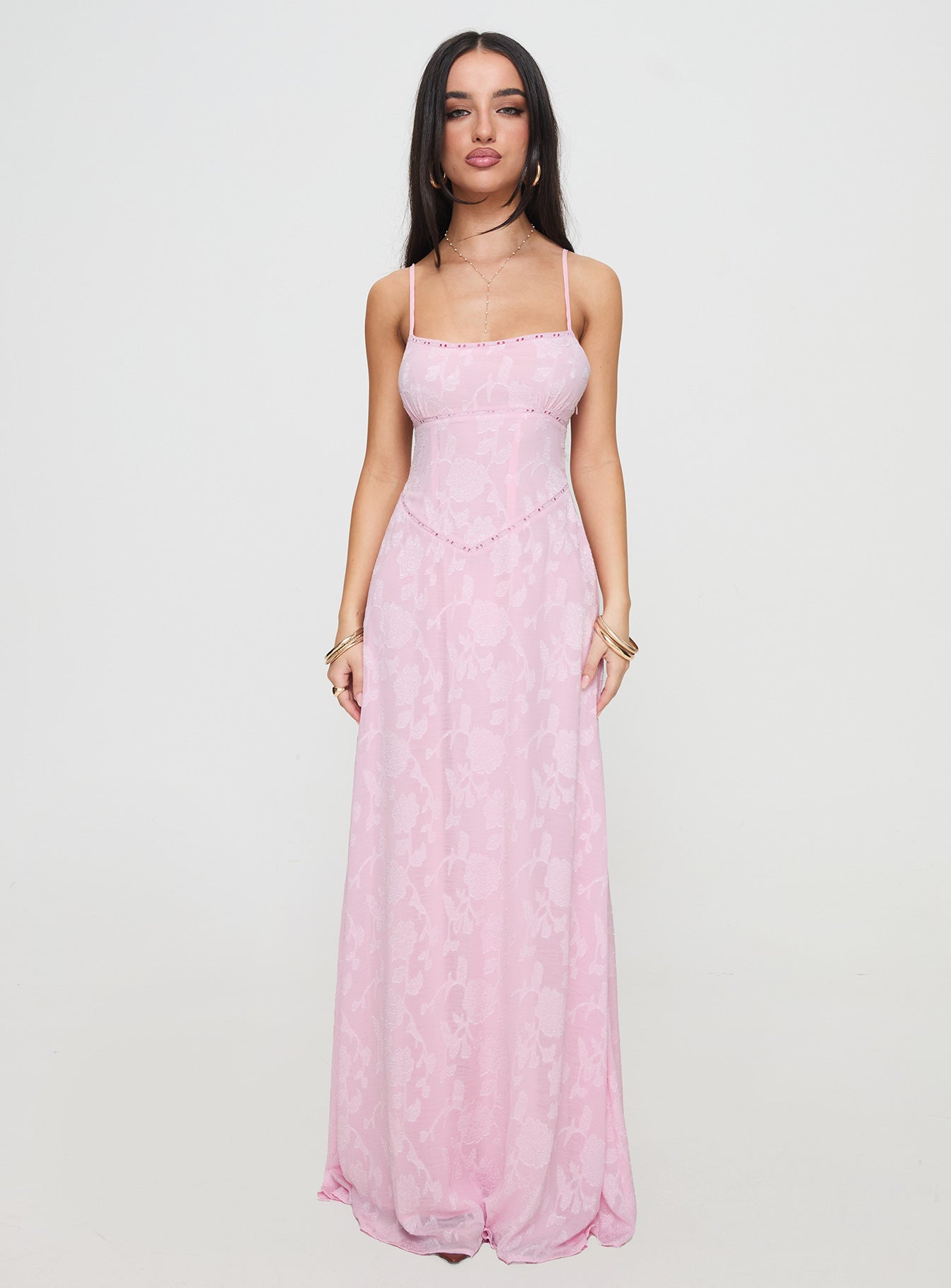 South Of France Maxi Dress Pink Petite - Image 7