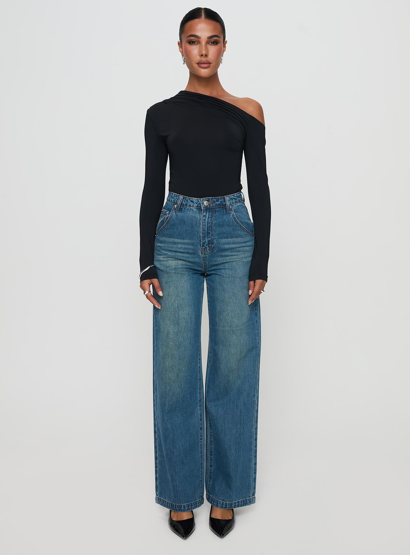 Antilles One Shoulder Bodysuit Black - Image 6
