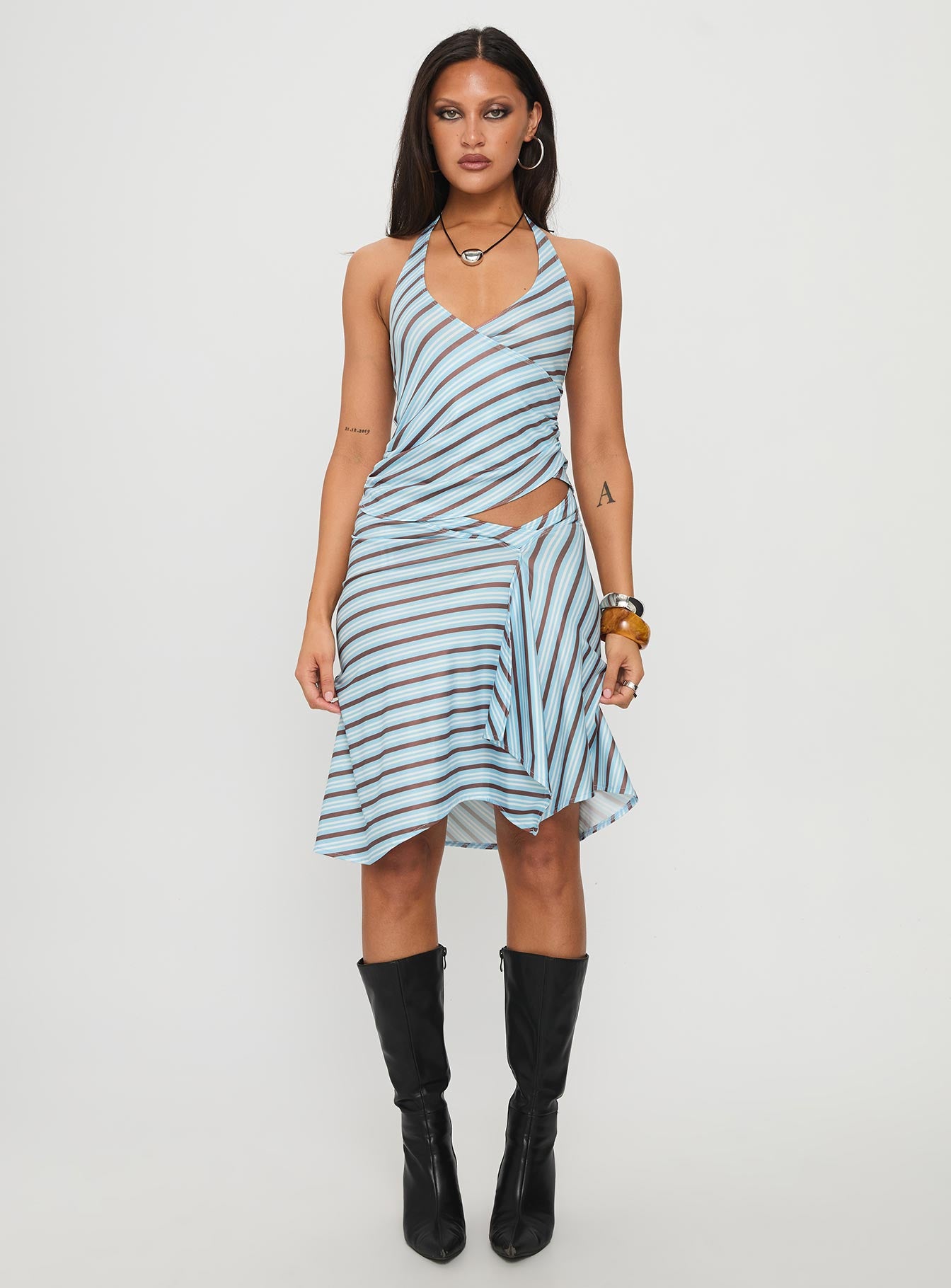 Fayez Top Diagonal Blue Stripe - Image 7
