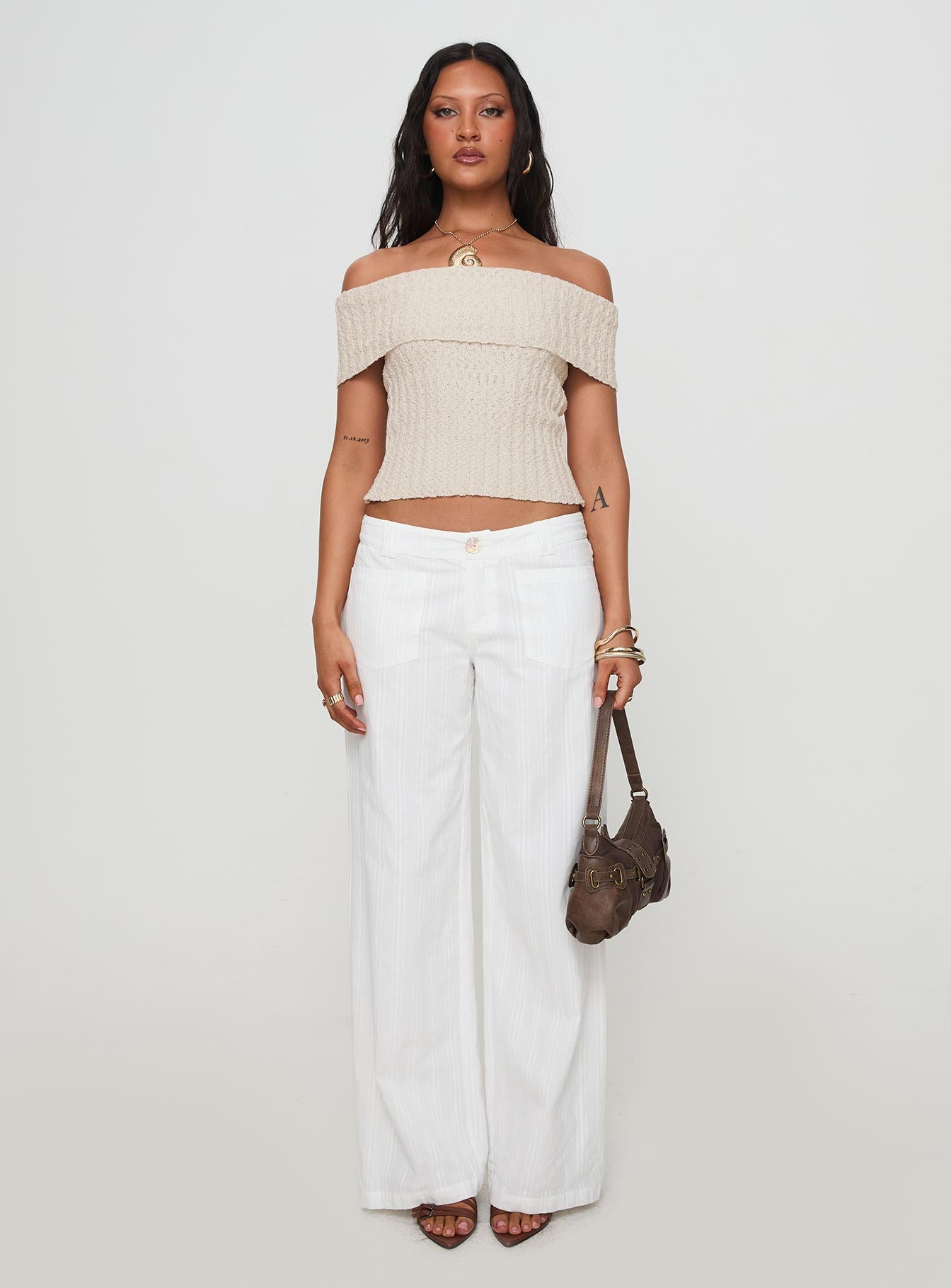 Vendi Low Rise Pant White Petite - Image 2