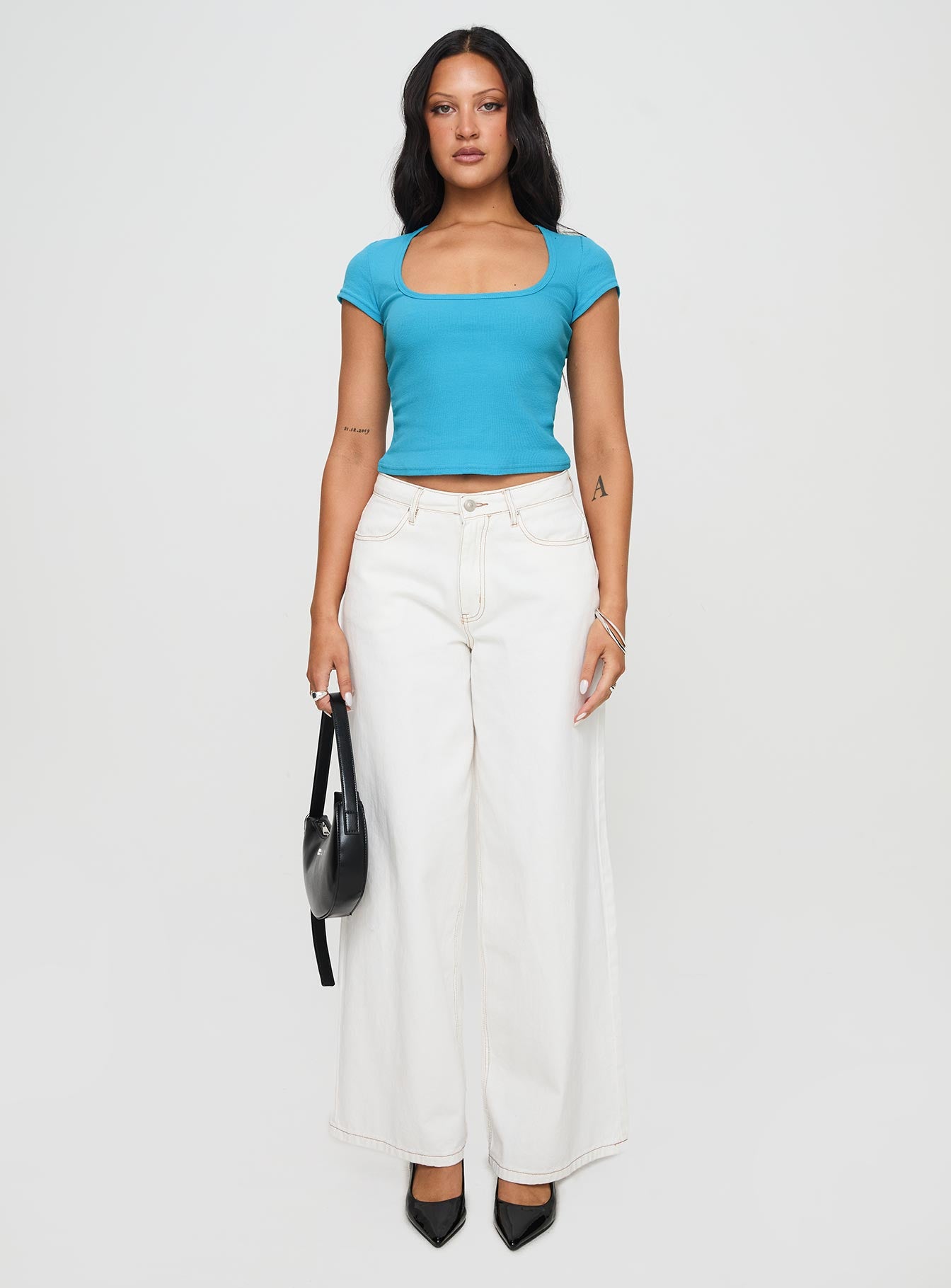 Baseline Square Neck Rib Top Blue - Image 7