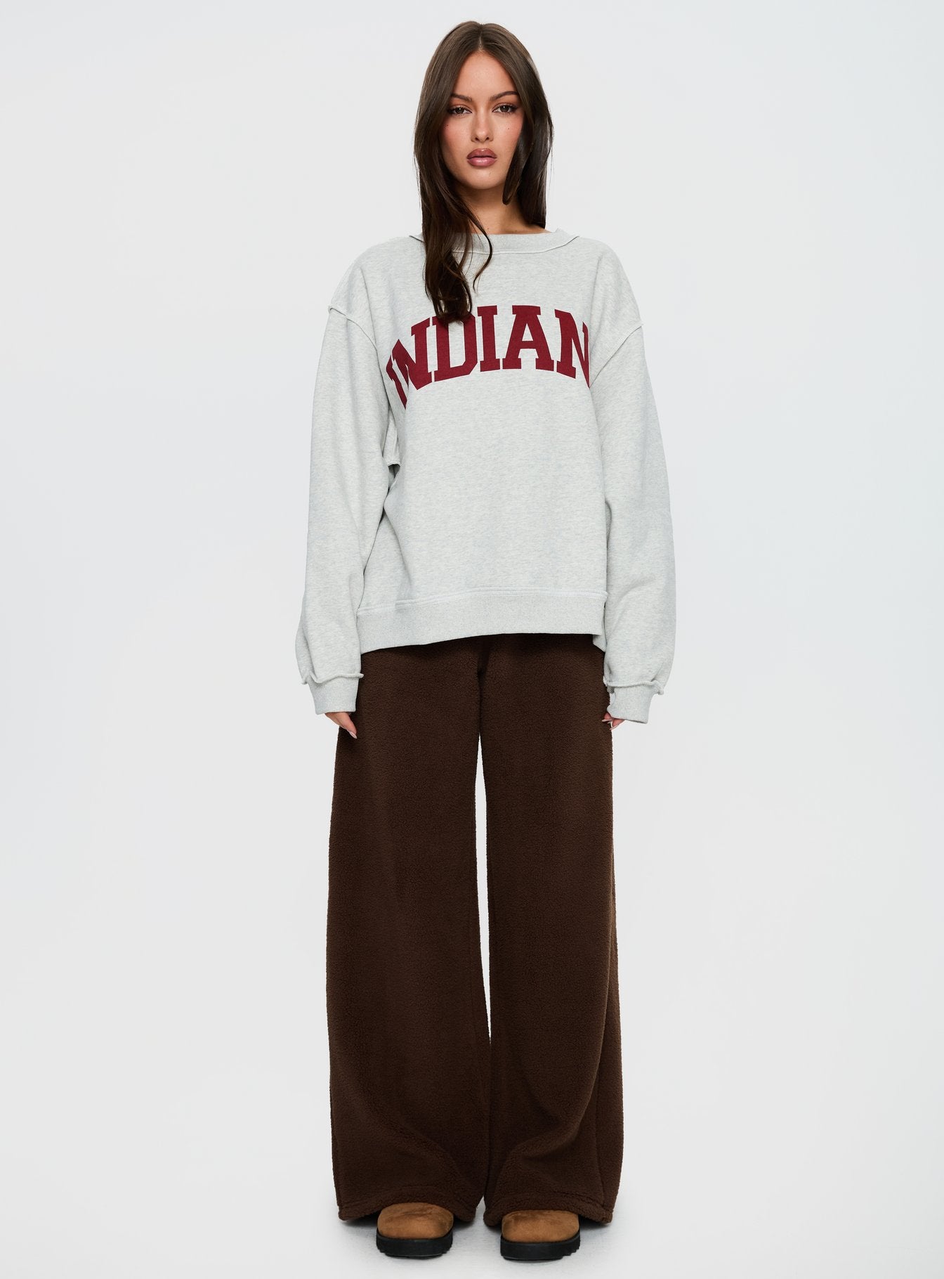 When In Indiana Mock Neck Jumper Grey - Image 7