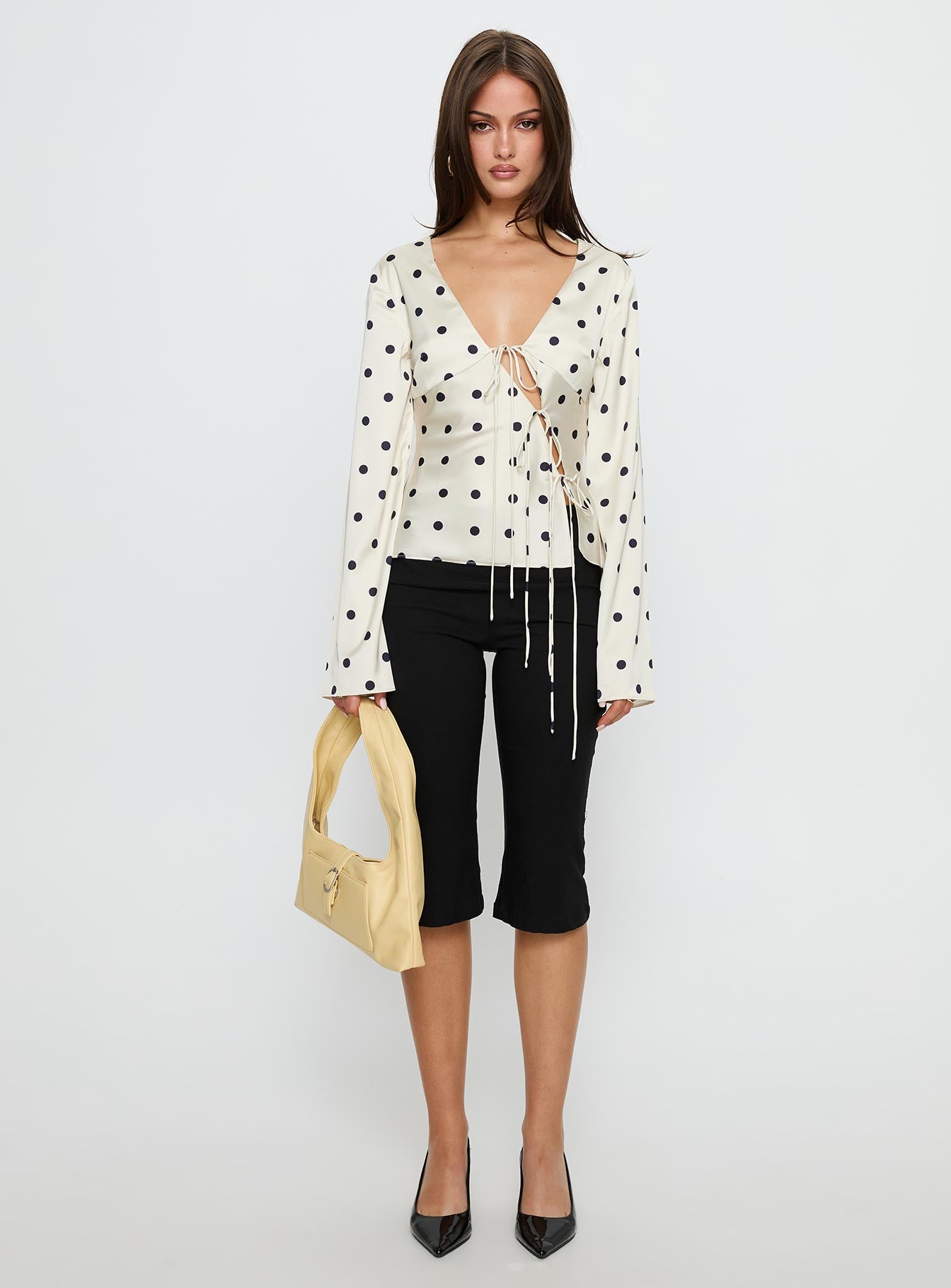 Mariah Long Sleeve Top Cream Polka - Image 7