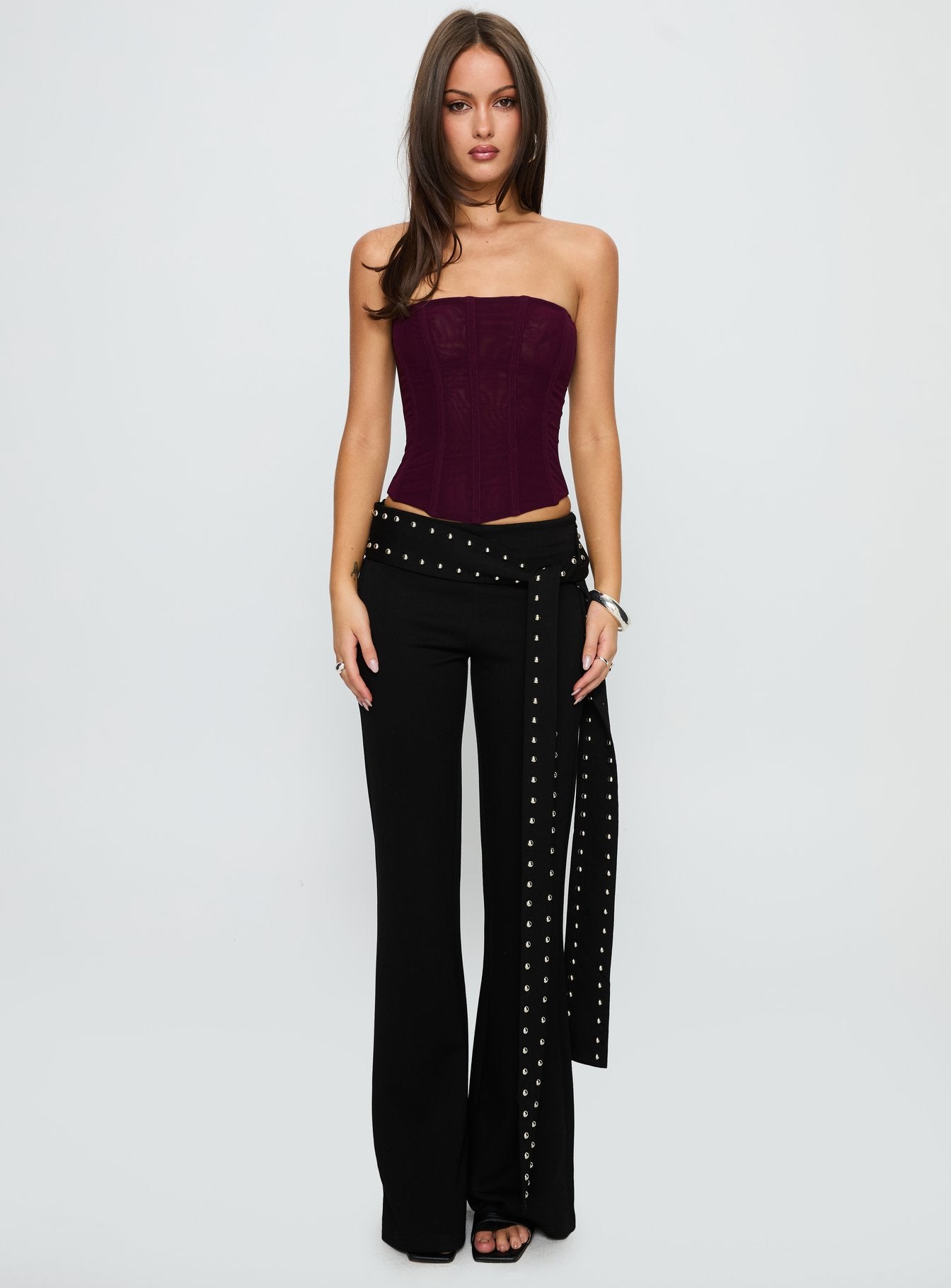 Nikolia Studded Wrap Belt Pants Black - Image 7
