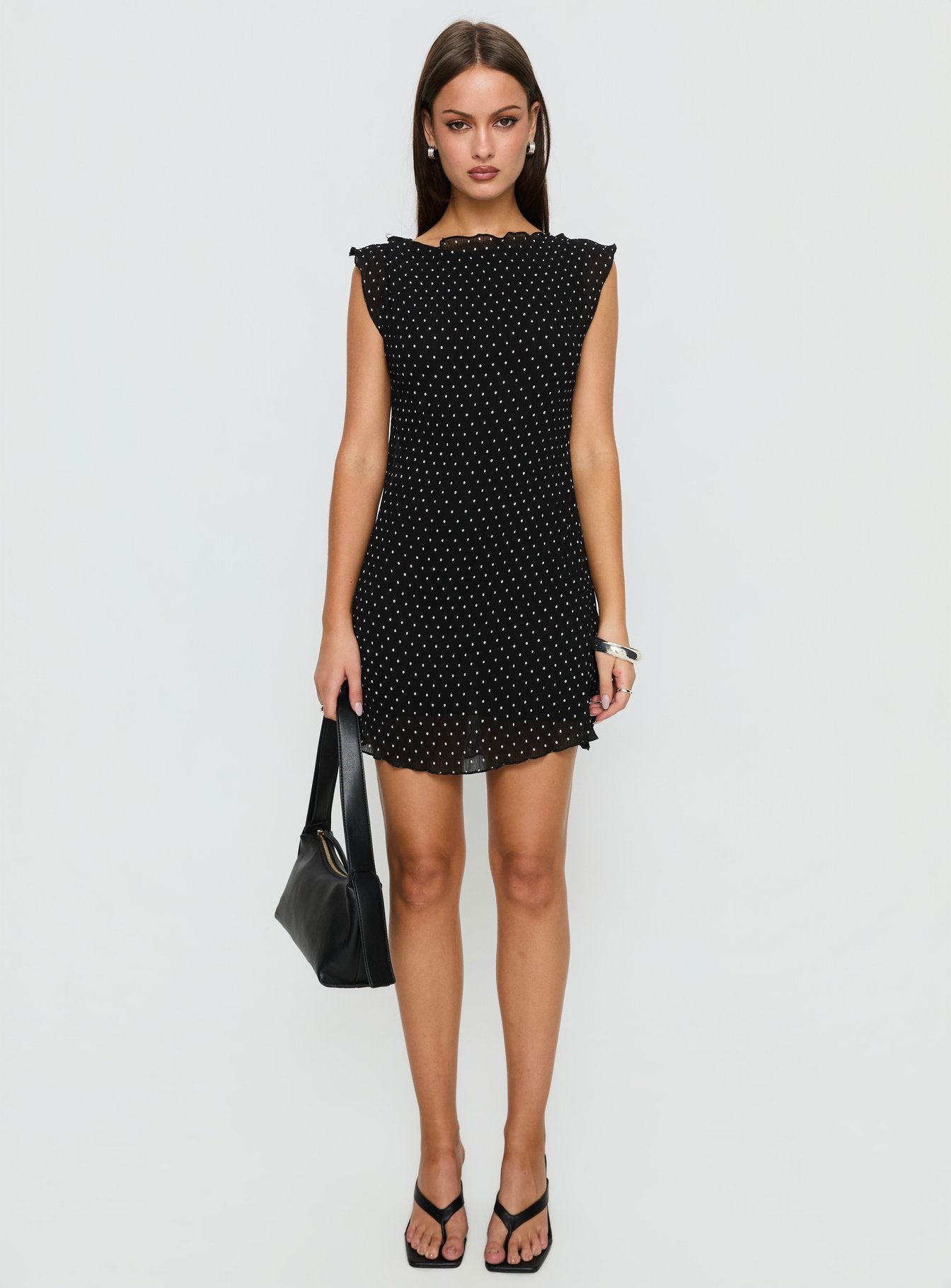 Mariner Mini Dress Noir Polka - Image 7