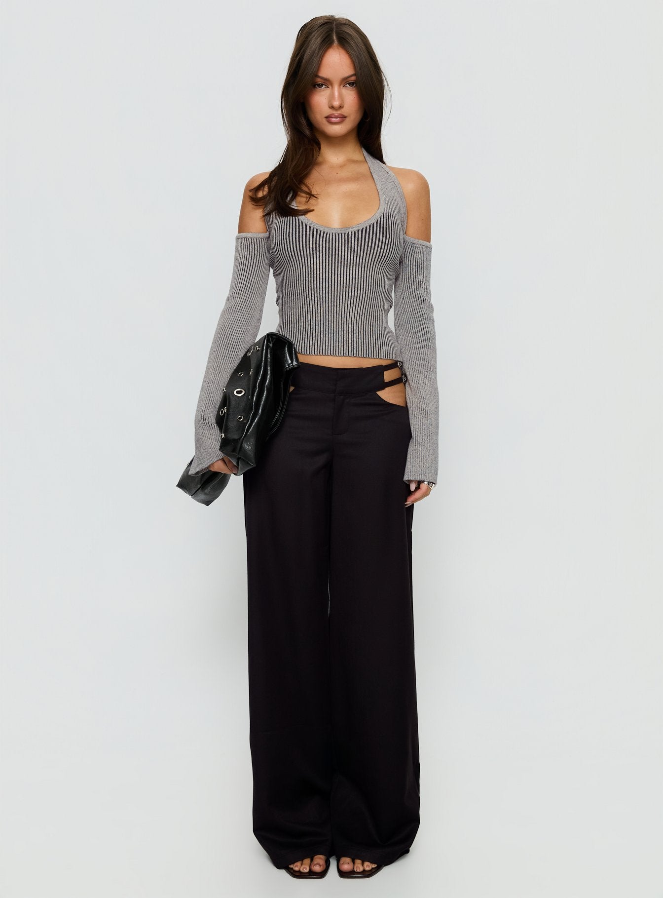 Venicia Belt Detail Suiting Pant Black Pinstripe - Image 7