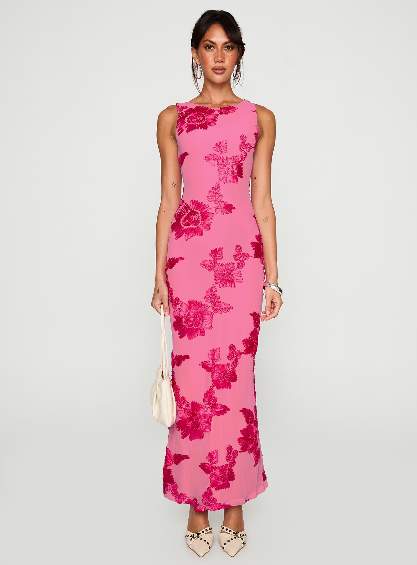 Fionna Floral Maxi Dress Pink - Image 6