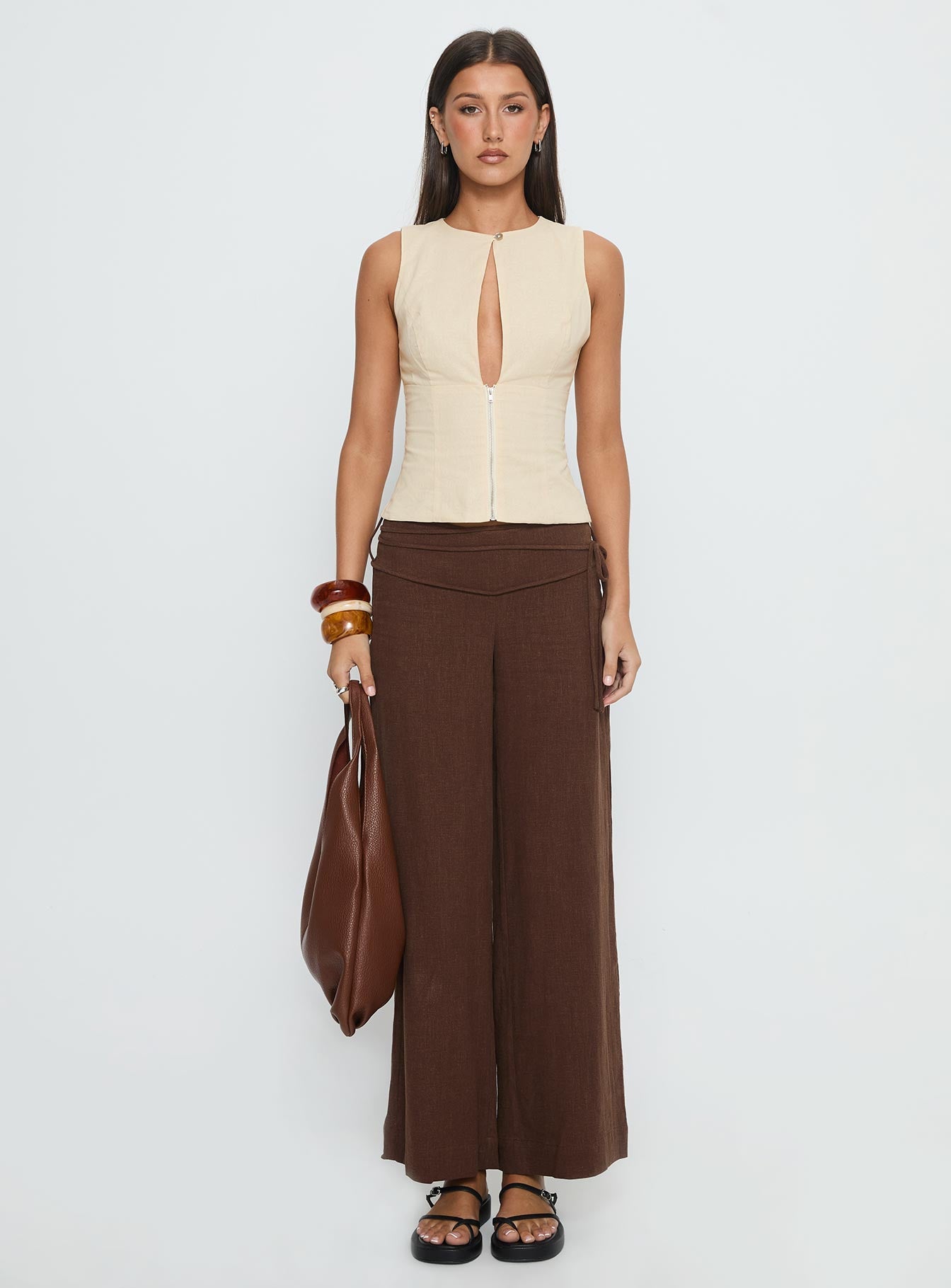 Heleena Zip Through Top Cream - Image 7