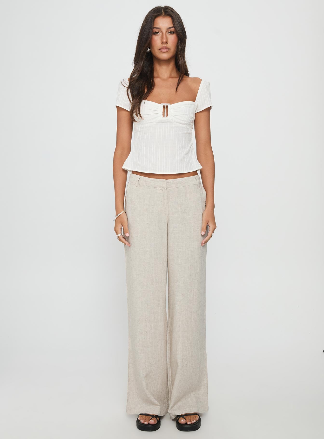 Isabetta Short Sleeve Top White - Image 7