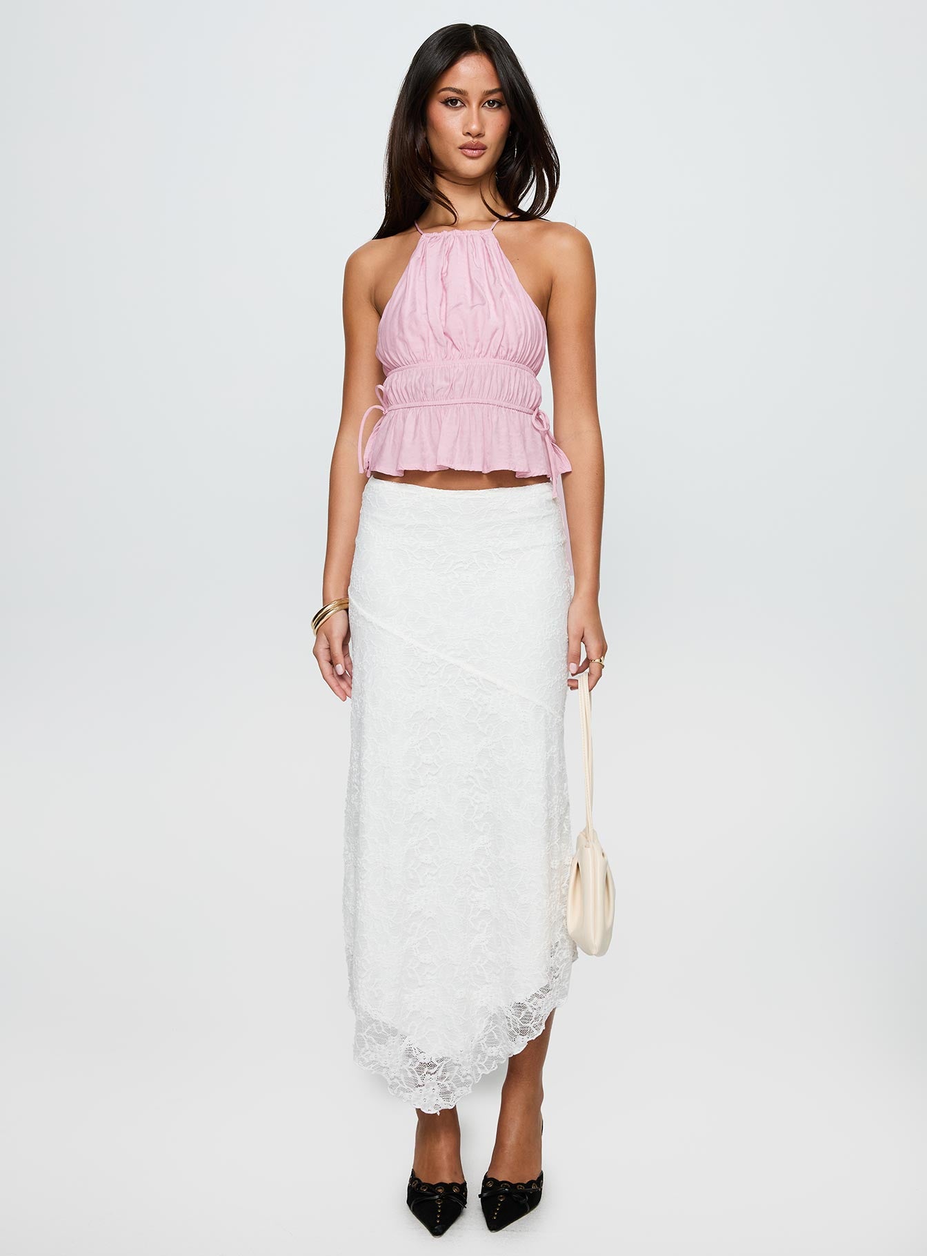 Freebirds Lace Midi Skirt White - Image 7