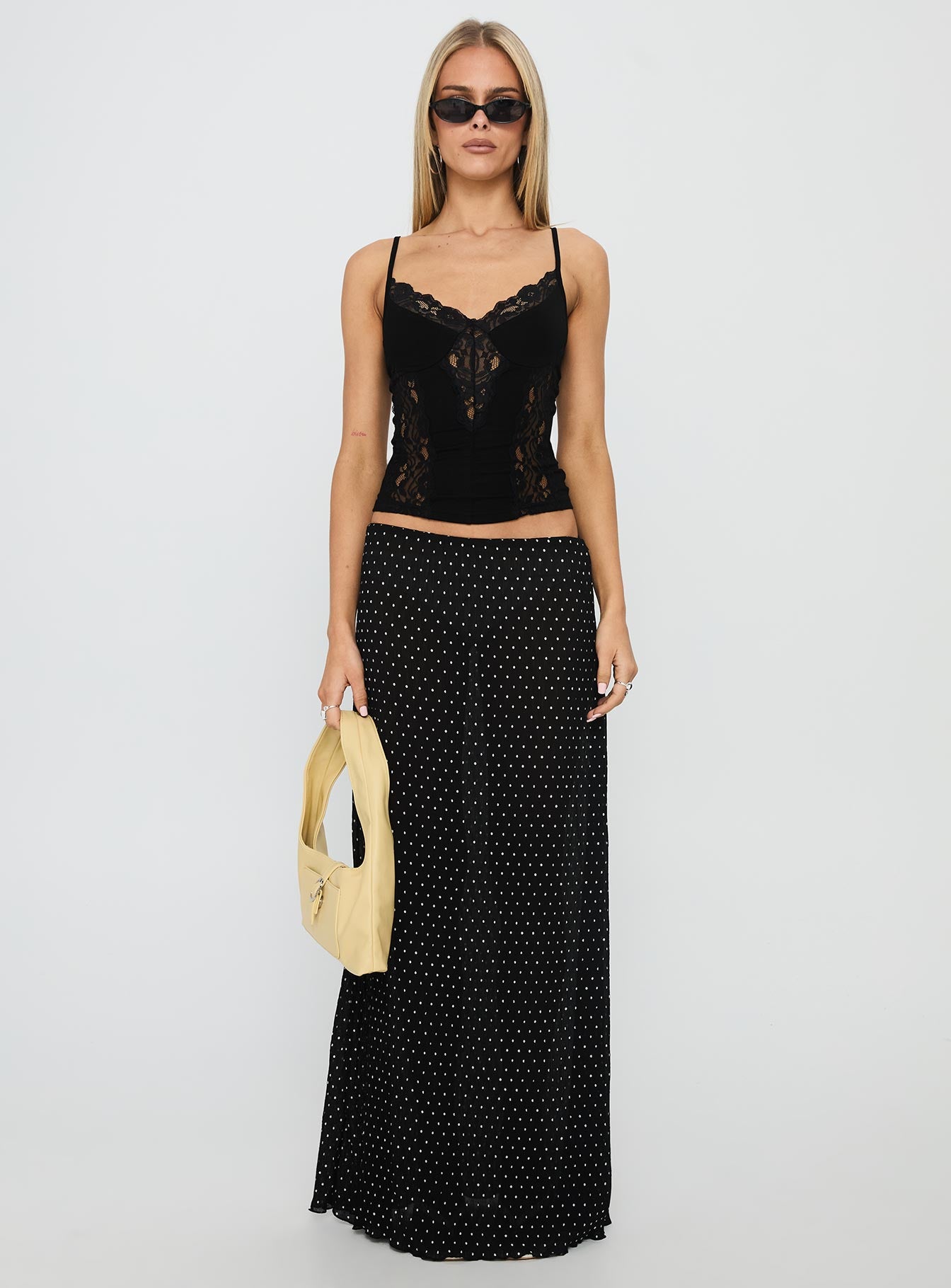 Rhiara Lace Trim Top Black - Image 7