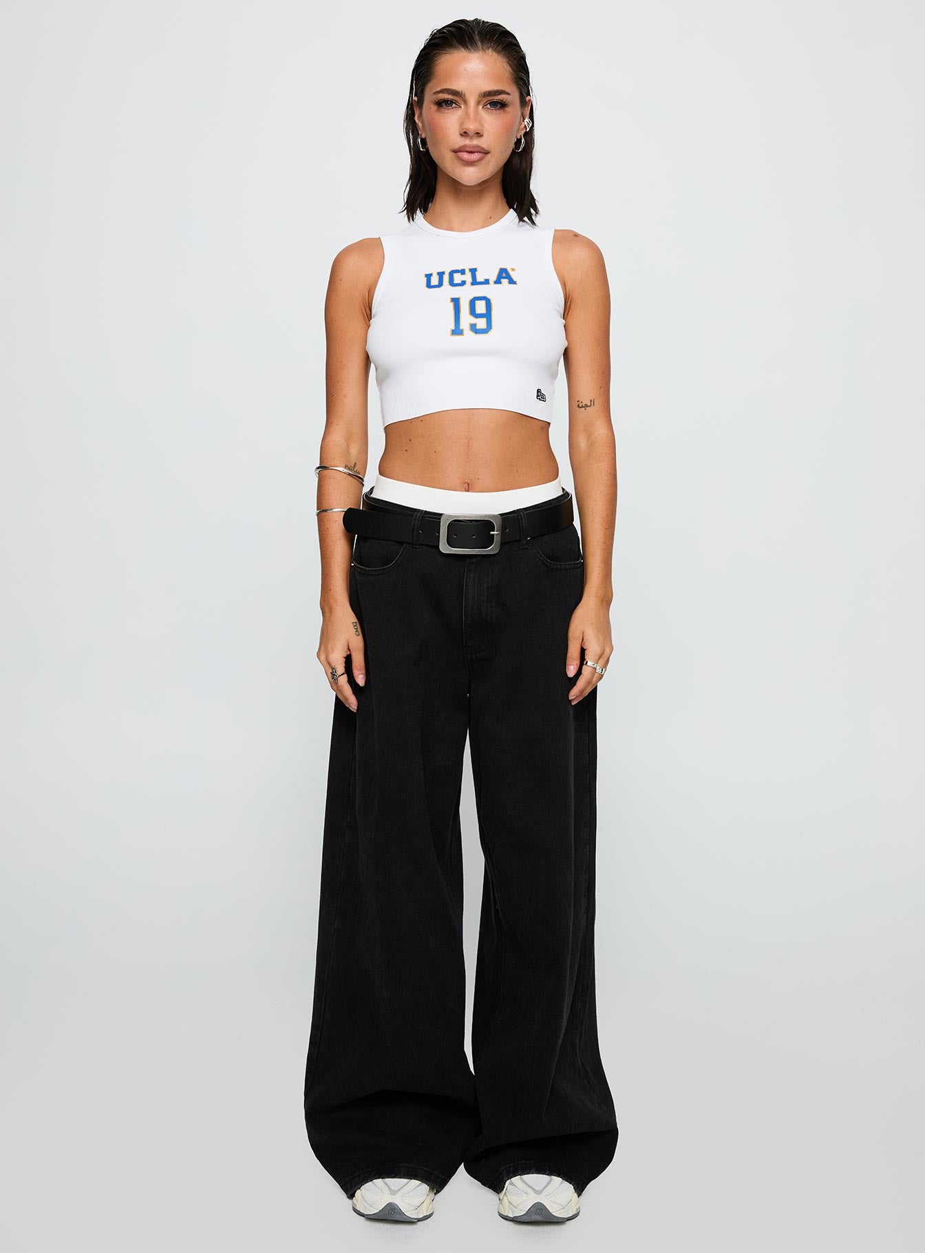 Ucla Cutoff Tank Top White - Image 7