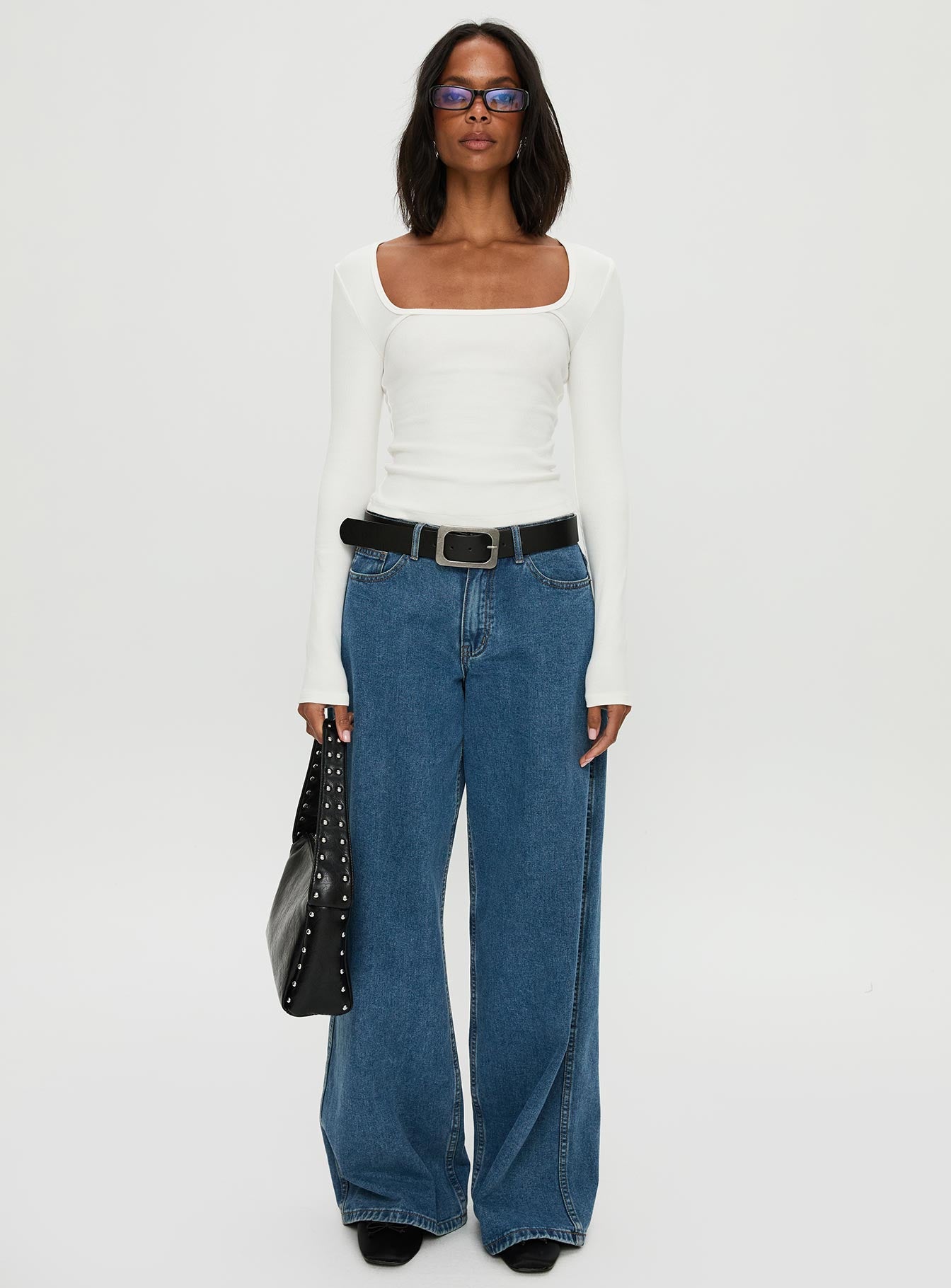 Baseline Rib Long Sleeve Top White - Image 7