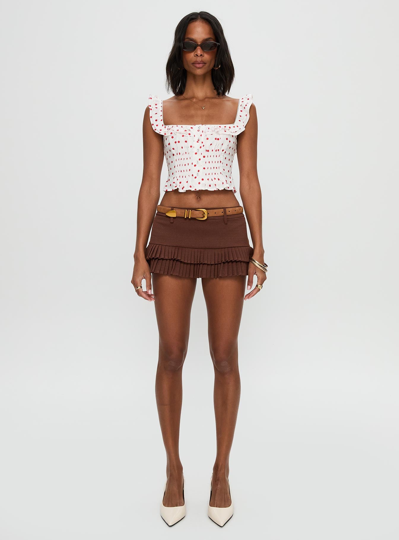 Isadoria Frill Top White Red Polka - Image 7