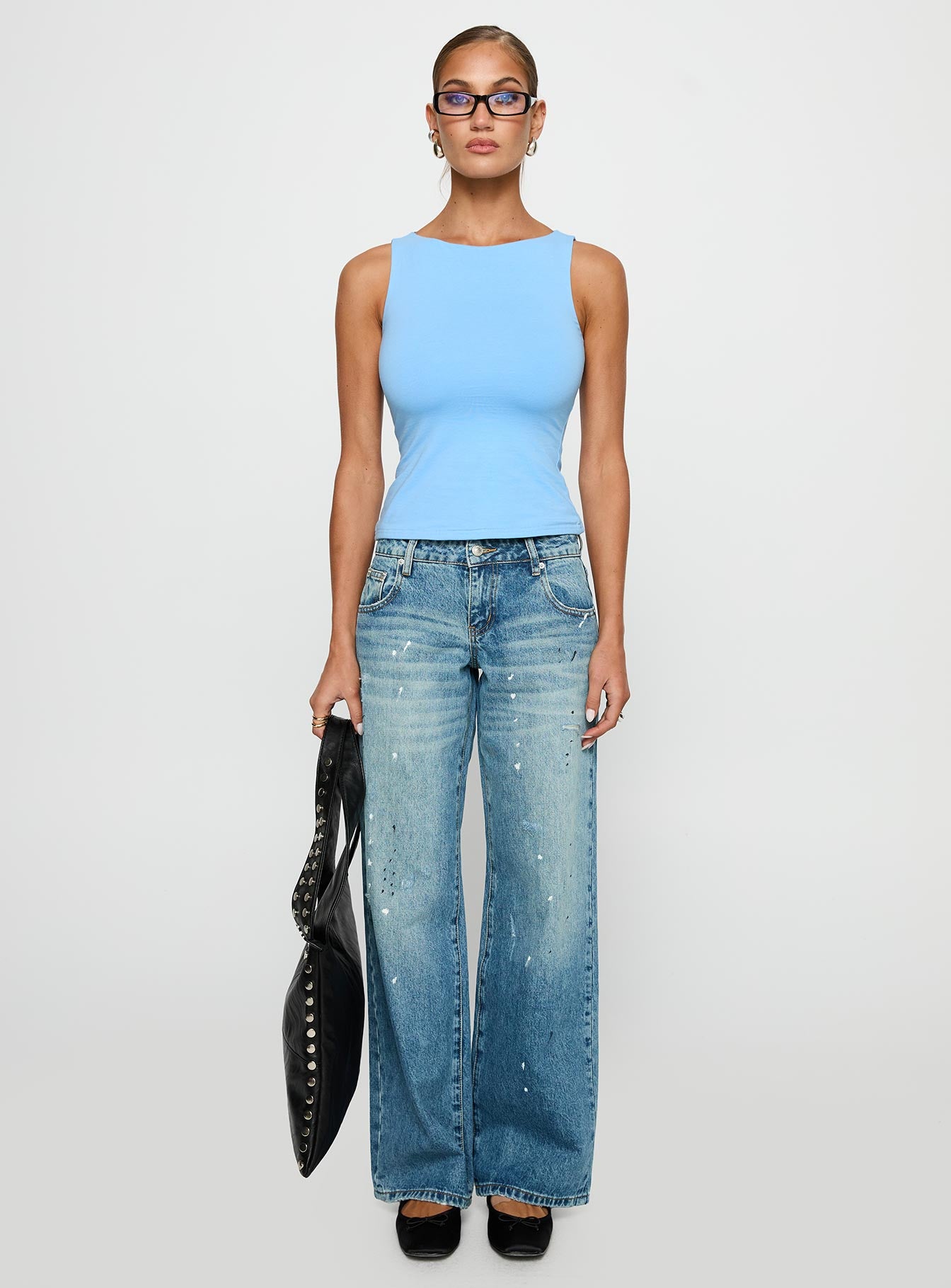 Picasso Mid Rise Straight Leg Jeans Mid Blue - Image 7