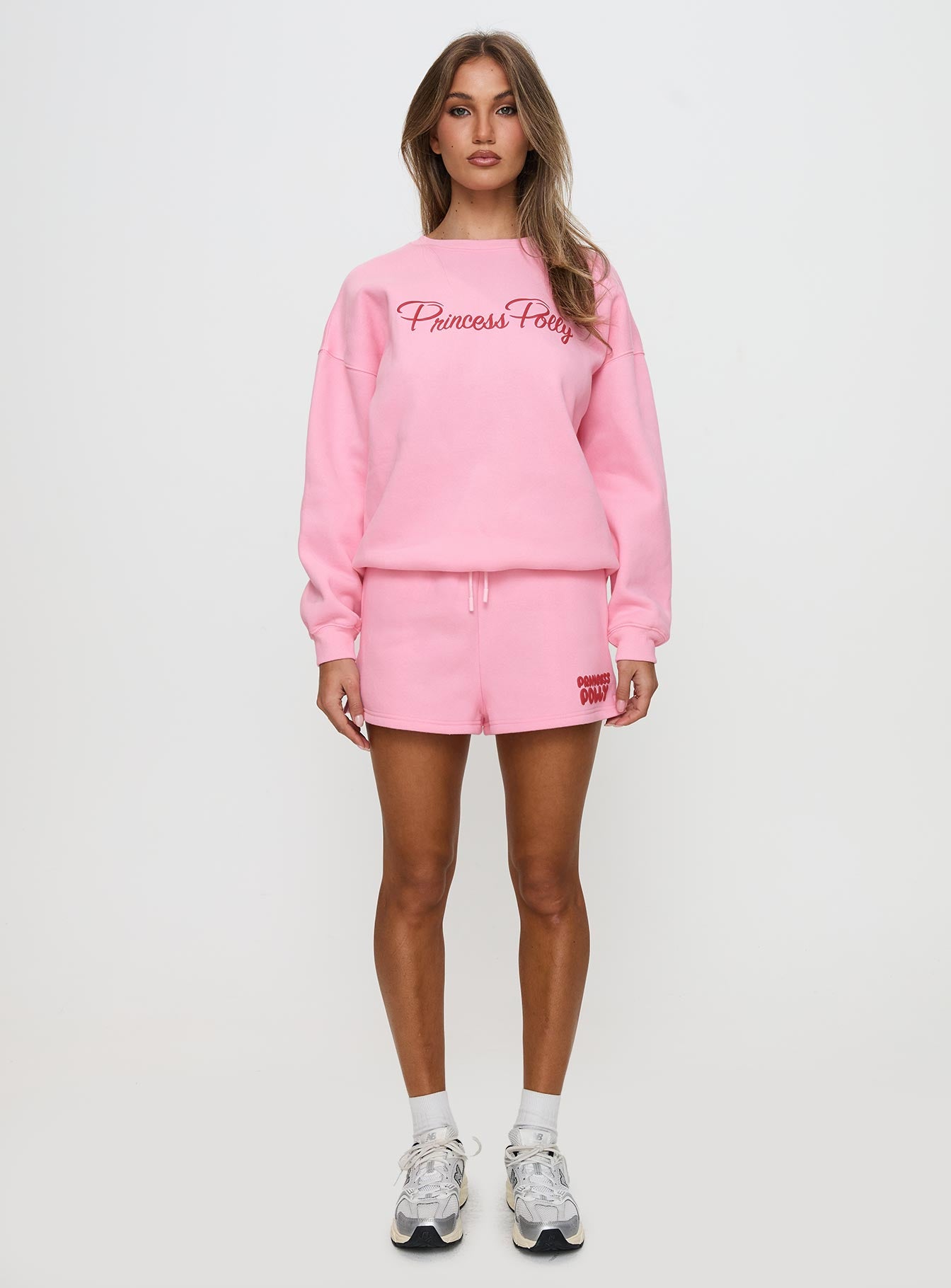 Princess Polly Sweat Short Bubble Text Pink Red - Image 6