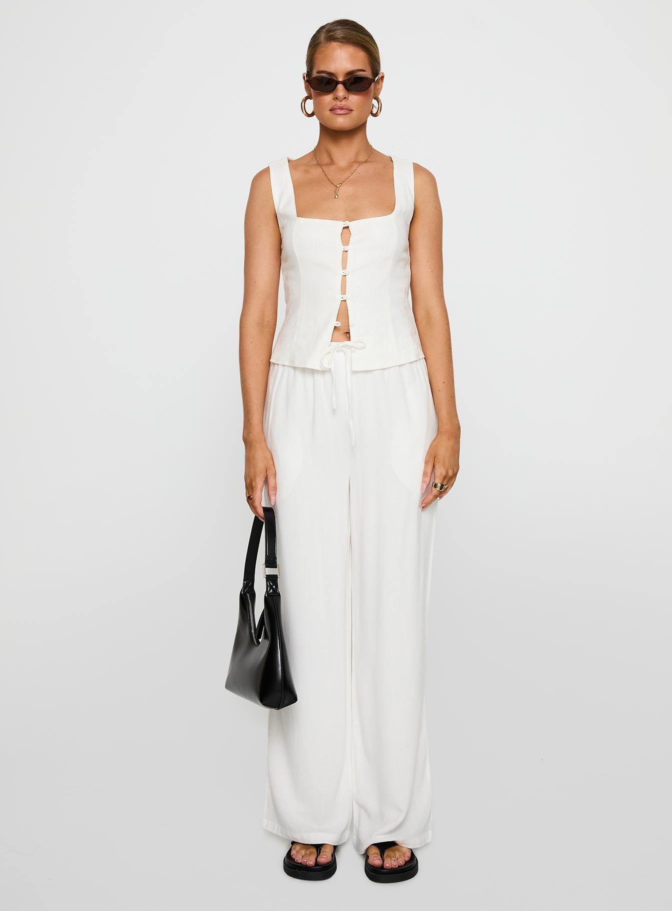 Zenda Linen Blend Top Off White - Image 7