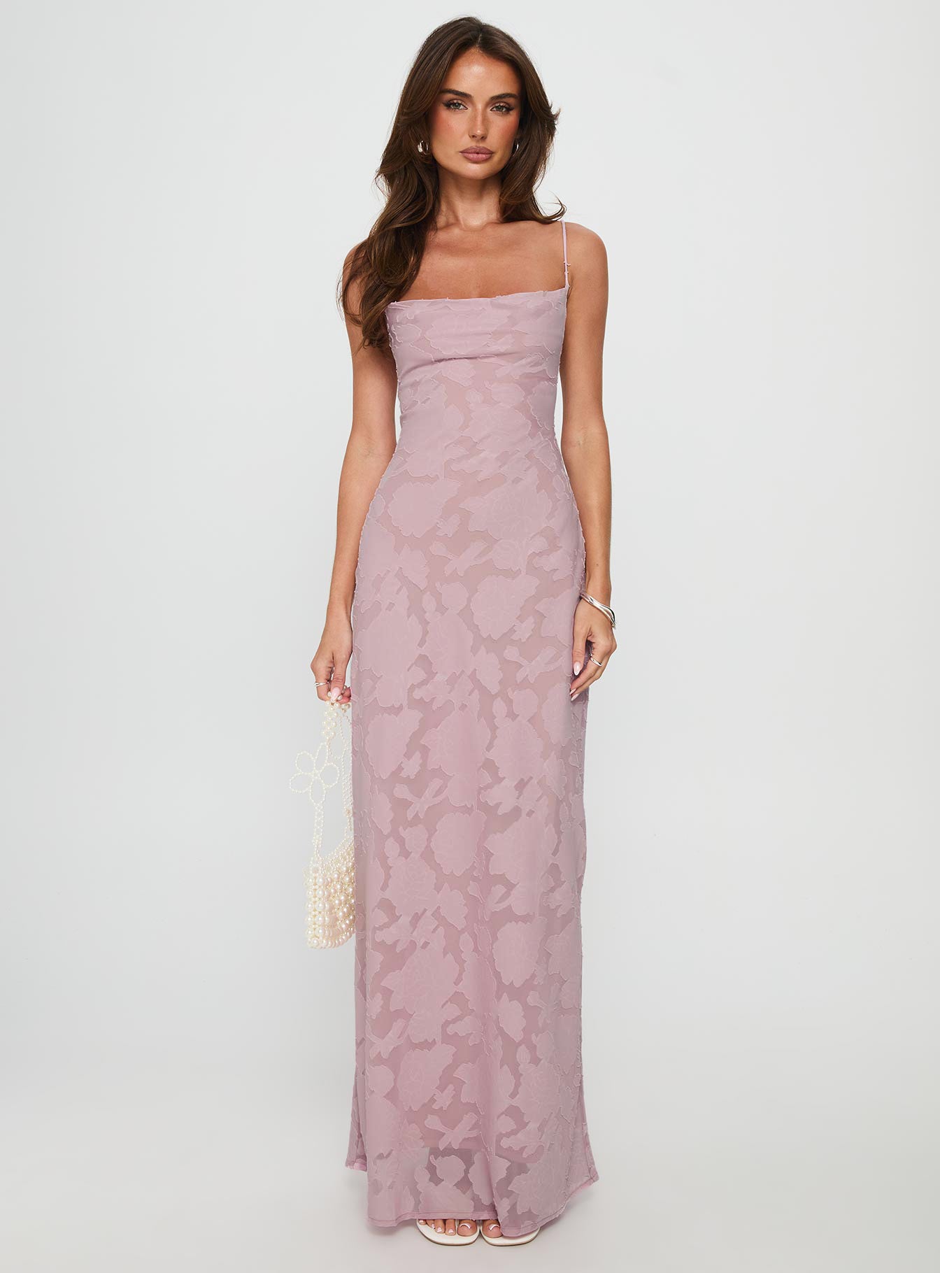 Celena Maxi Dress Light Pink Burnout - Image 7