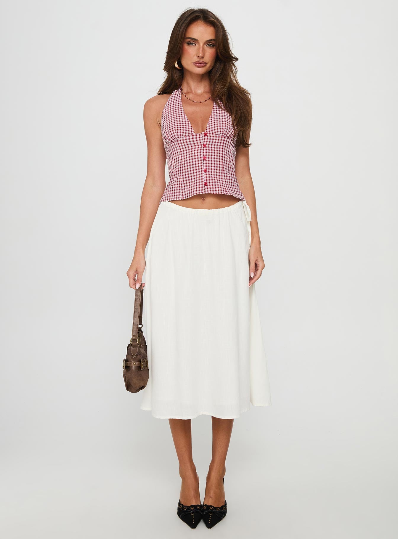 Isolda Halter Top Red Check - Image 6