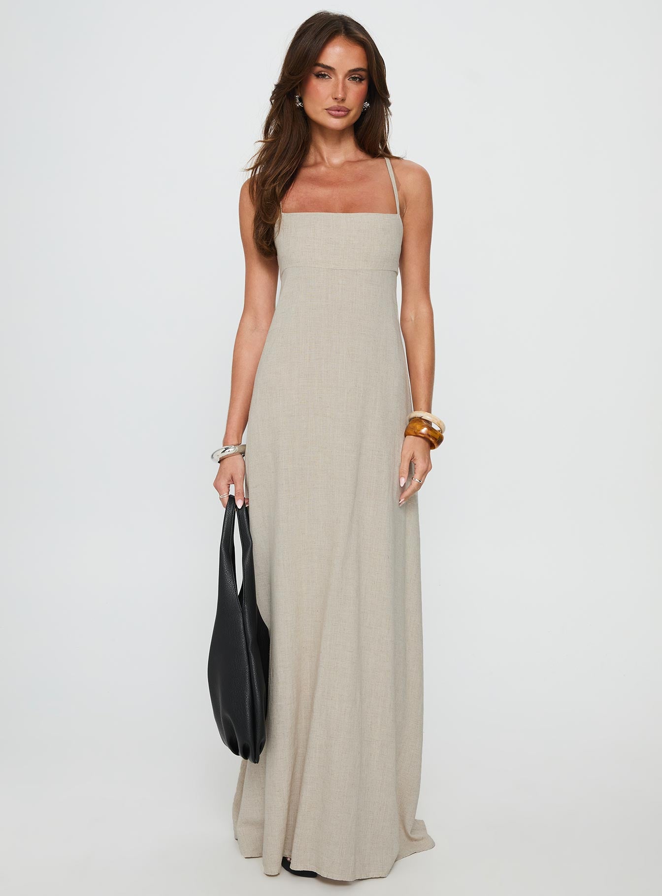 Solie Tie Back Maxi Dress Natural - Image 7