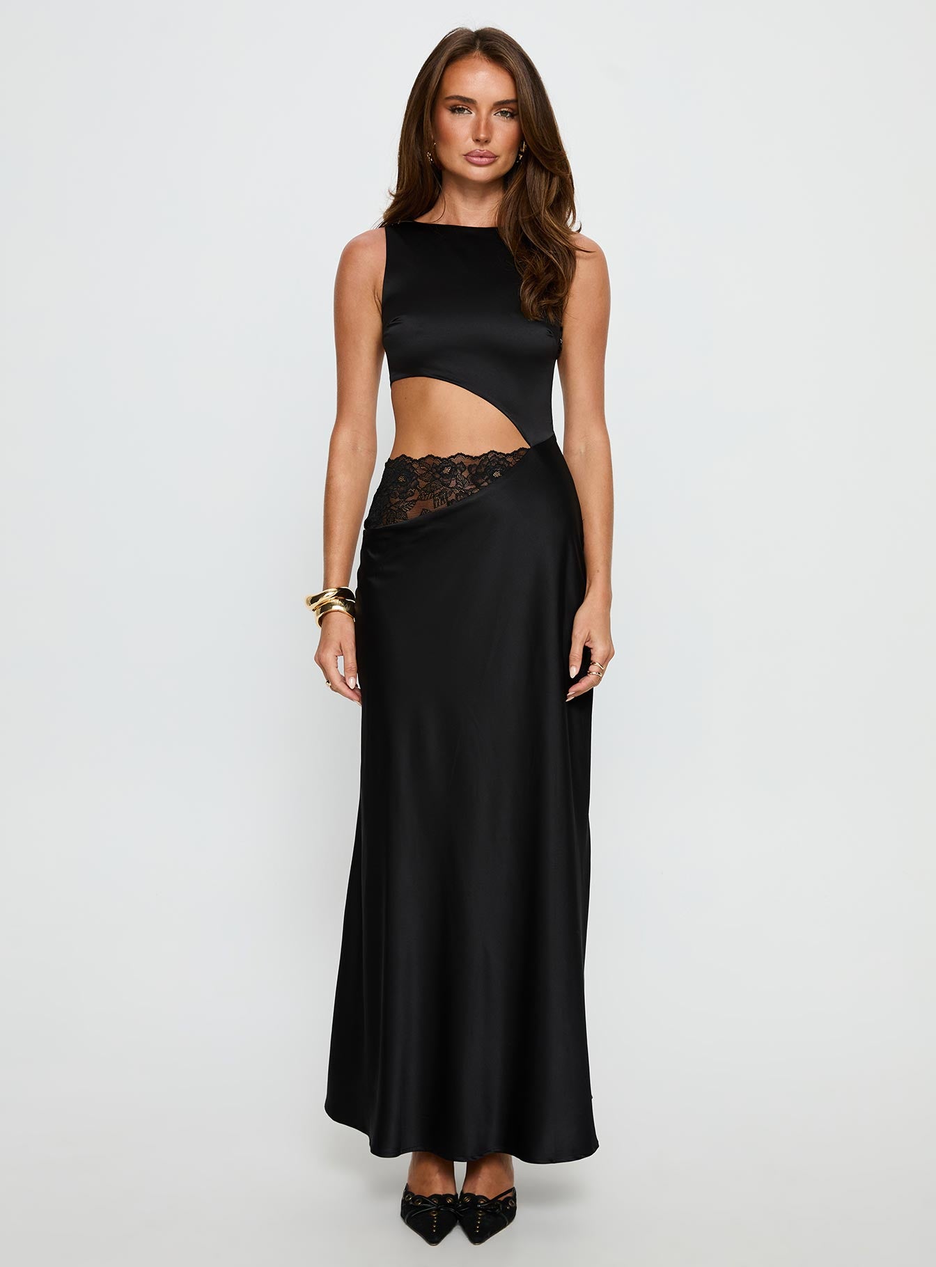 Lareina Cut Out Lace Maxi Dress Black - Image 7