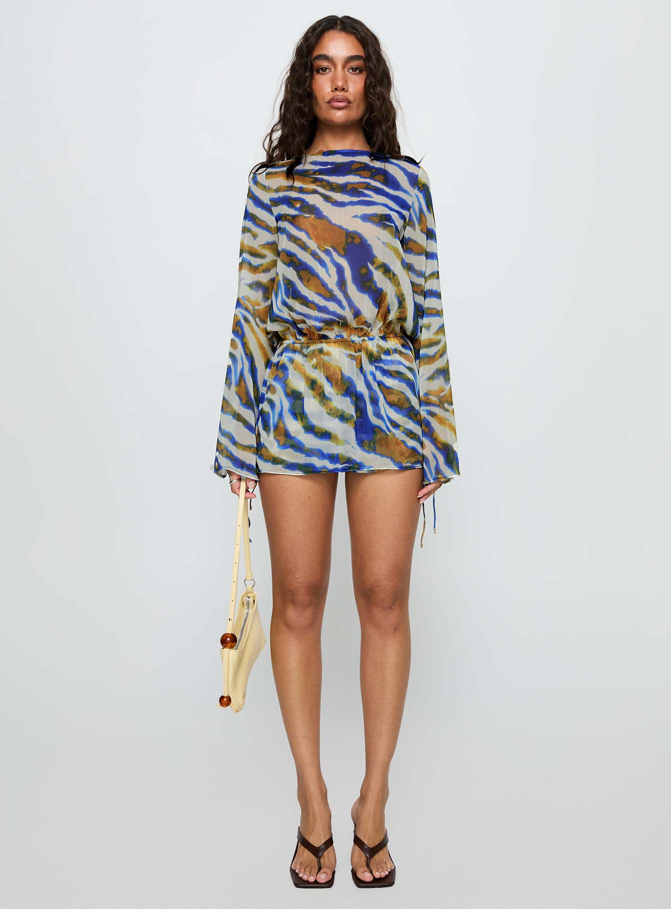 Get Closer Backless Romper Blue Zebra - Image 7