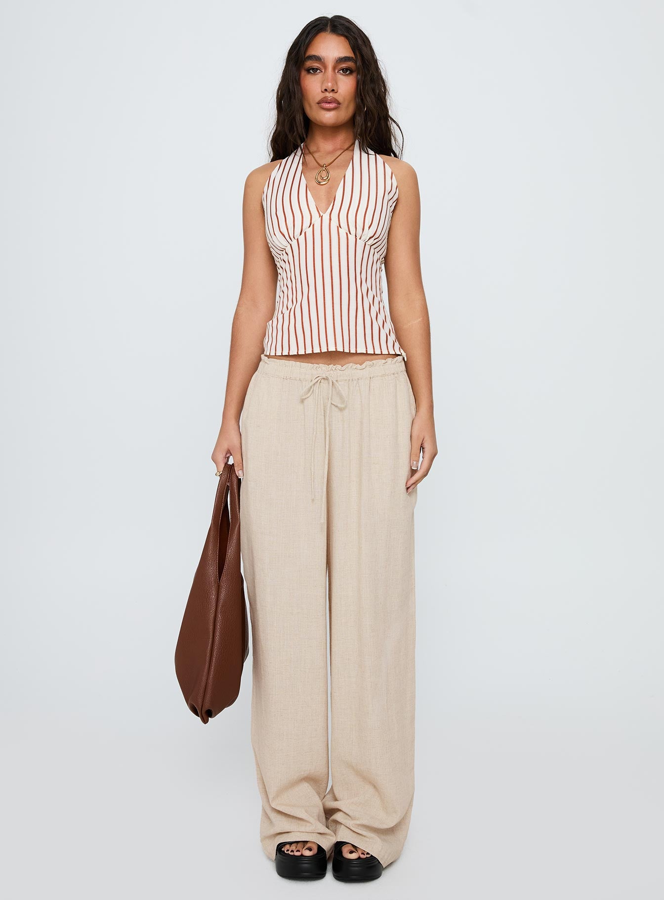 Radiant Beam Halter Top Orange Stripe - Image 7