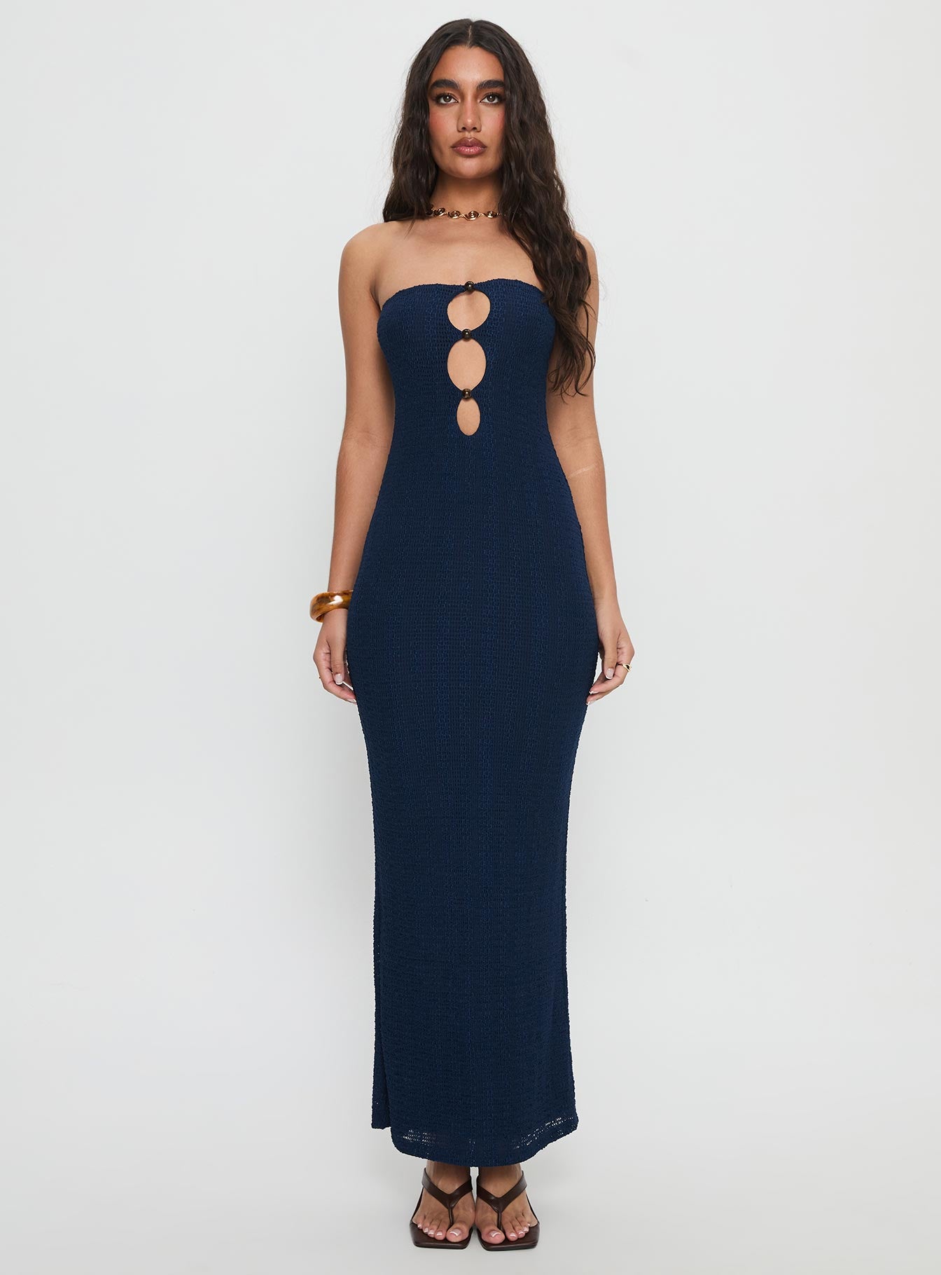 Saijana Strapless Maxi Dress Navy - Image 6