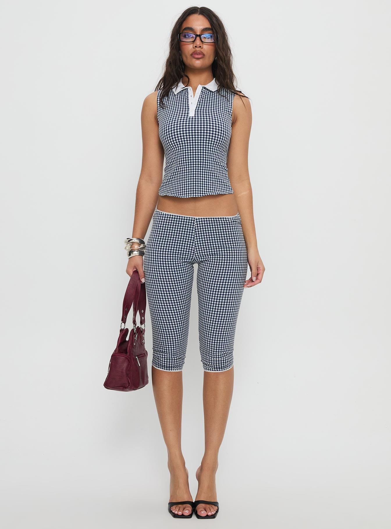 Tuka Capri Navy Gingham - Image 7