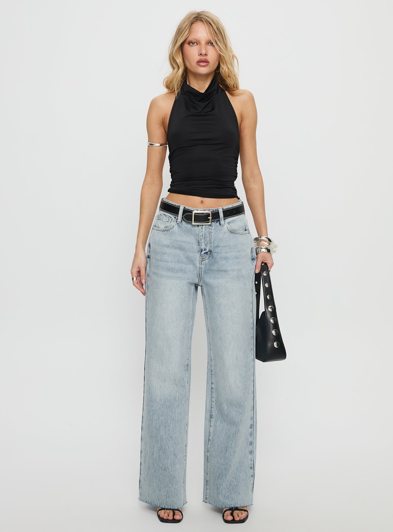 Henesey High Rise Straight Leg Jeans Light Wash - Image 7