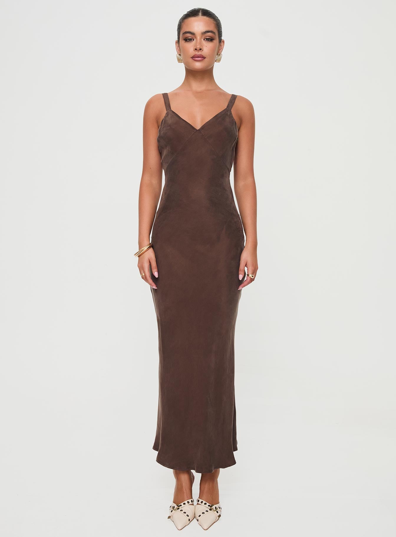 Laurette Maxi Dress Brown - Image 8