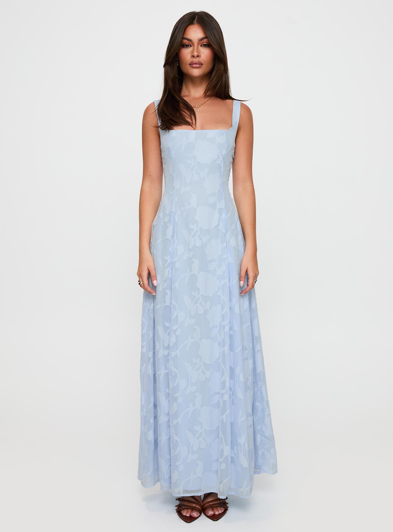 Margaux Burnout Maxi Dress Blue - Image 6