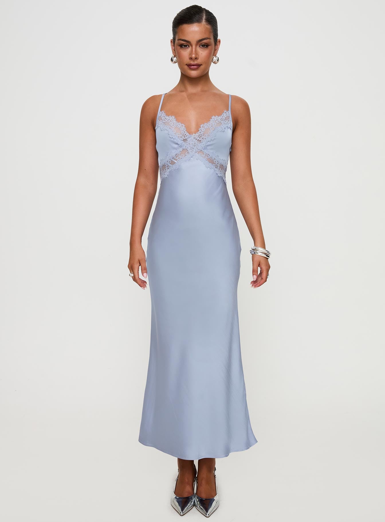 Treasure Bias Cut Maxi Dress Blue - Image 7